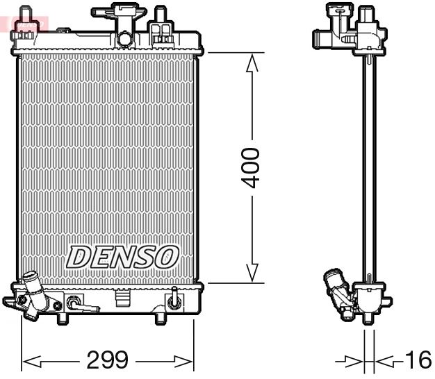 DENSO DRM35004 Soğutma Sistemi Su Soğutucu & Parçaları - DAIHATSU CUORE VII (L275_, L285_, L276_) uyumlu