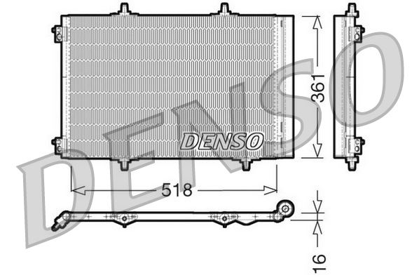 DENSO DCN07013 İklimlendirme Sistemi Klima Radyatörü - CITROËN C3 PICASSO (SH_) uyumlu