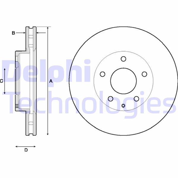 DELPHI BG4712C Fren Sistemleri Fren Diski - MAZDA 3 (BM, BN) uyumlu