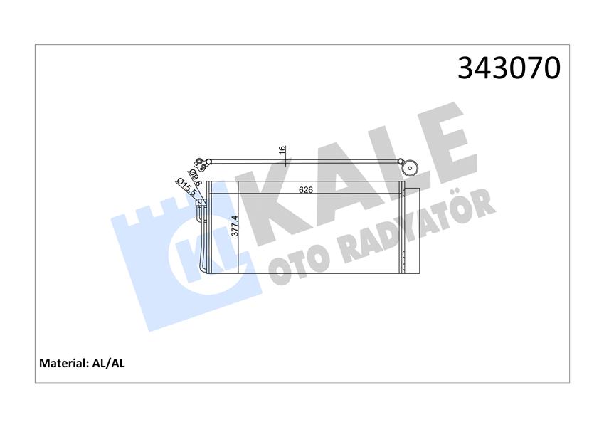 KALE OTO RADYATÖR 343070 İklimlendirme Sistemi Klima Radyatörü - BMW 7 (E65, E66, E67) uyumlu