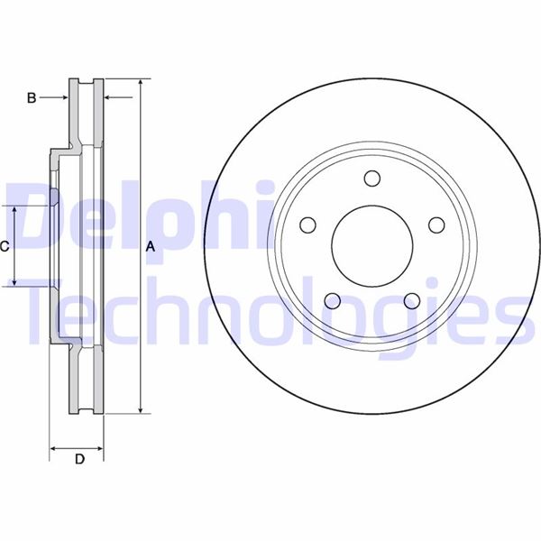 DELPHI BG4678C Fren Sistemleri Fren Diski - NISSAN LEAF (ZE0) uyumlu