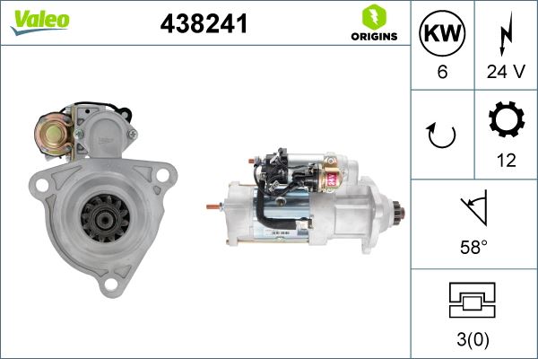VALEO 438241 Elektrik Sistemi Marş Motoru - VOLVO FH16 II uyumlu