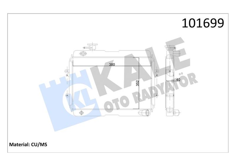 Su Radyatörü - KALE OTO RADYATÖR - 0111083PS Ürün Görseli