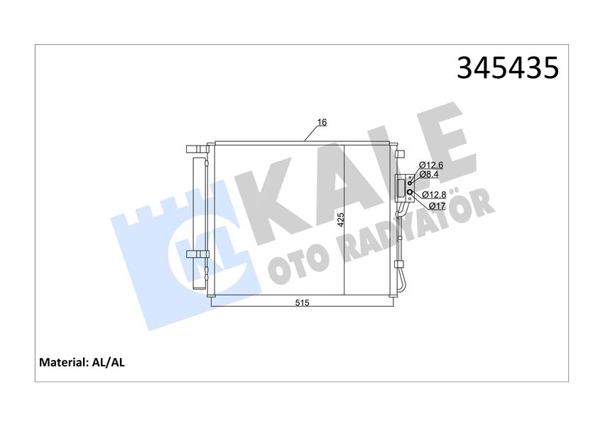 KALE OTO RADYATÖR 345435 İklimlendirme Sistemi Klima Radyatörü - HYUNDAI SANTA FÉ II (CM) uyumlu