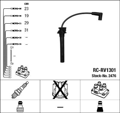 NGK 2476 Ateşleme Sistemi Ateşleme Kablosu - MINI MINI (R50, R53) uyumlu