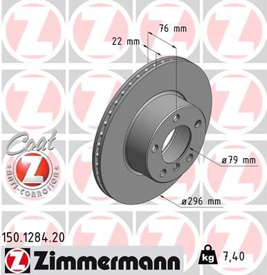 ZIMMERMANN 150.1284.20 Fren Sistemleri Fren Diski - BMW 5 (E39) uyumlu