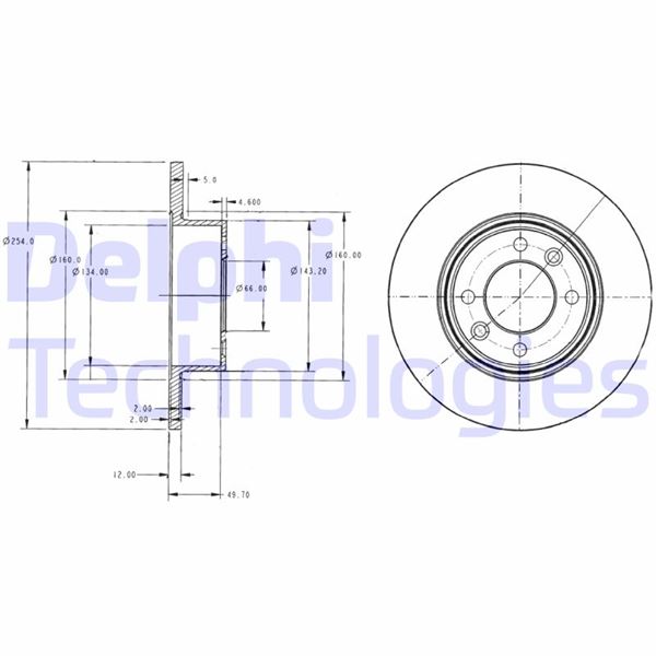 DELPHI BG2703 Fren Sistemleri Fren Diski - RENAULT 18 (134_) uyumlu