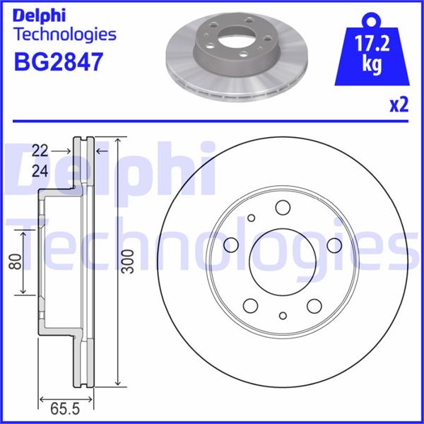 Fren Diski - DELPHI - BG2847 Ürün Görseli