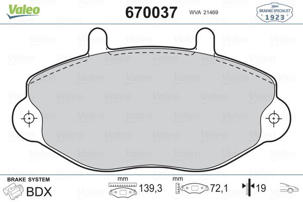 VALEO 670037 Fren Sistemleri Fren Balatası - FORD FIESTA III (GFJ) uyumlu