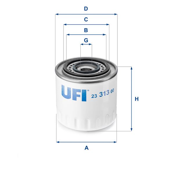 UFI 23.313.00 Motor Yağ Filtresi - RENAULT LAGUNA I (B56_, 556_) uyumlu