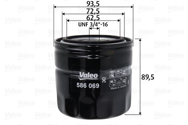 VALEO 586069 Motor Yağ Filtresi - JEEP WRANGLER I (YJ, SJ_) uyumlu
