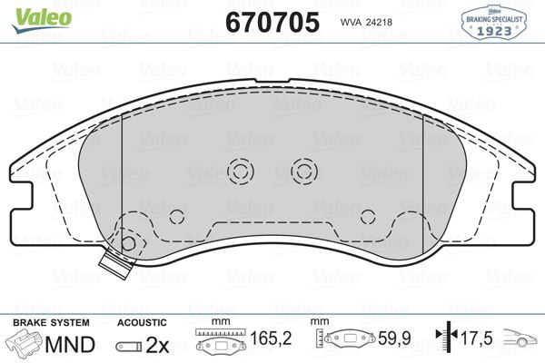 VALEO 670705 Diğer Diğer Donanım & Parçalar - KIA CERATO I Sedan (LD) uyumlu