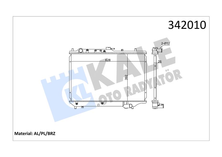 KALE OTO RADYATÖR 342010 Soğutma Sistemi Su Soğutucu & Parçaları - MAZDA 323 C IV (BG) uyumlu