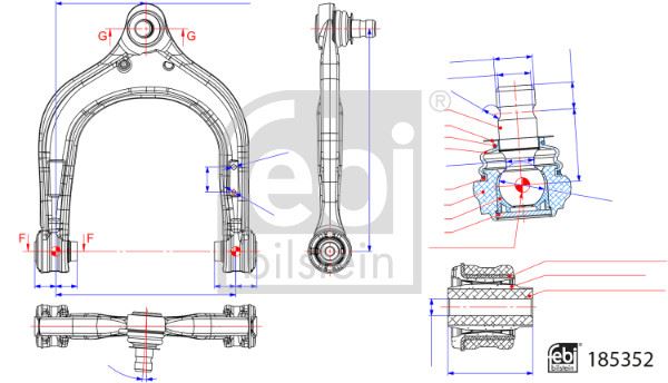 FEBI BILSTEIN 185352 Süspansiyon Sistemi Bugi Kolu - BMW X5 (G05, F95) uyumlu