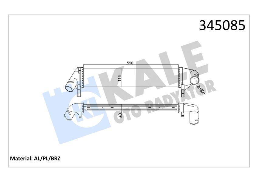 KALE OTO RADYATÖR 345085 Motor Turbo Radyatörü - DACIA LOGAN (LS_) uyumlu