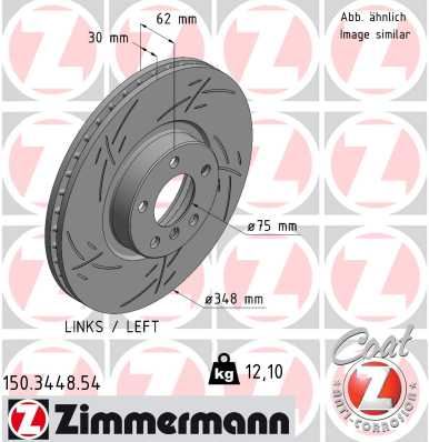 ZIMMERMANN 150.3448.54 Fren Sistemleri Fren Diski - BMW X5 (E70) uyumlu