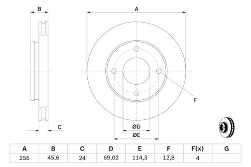 BOSCH 0 986 479 187 Fren Sistemleri Fren Diski - SMART FORFOUR (454) uyumlu