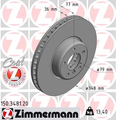 ZIMMERMANN 150.3481.20 Fren Sistemleri Fren Diski - BMW 5 (E60) uyumlu