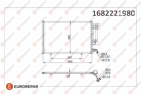 EUROREPAR 1682221980 İklimlendirme Sistemi Klima Radyatörü - FORD FIESTA VI (CB1, CCN) uyumlu