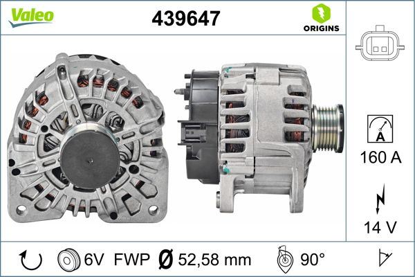 VALEO 439647 Elektrik Sistemi Alternatör - RENAULT MEGANE CC (EZ0/1_) uyumlu