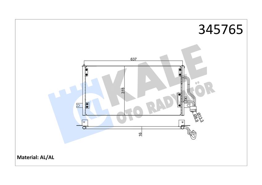 KALE OTO RADYATÖR 345765 İklimlendirme Sistemi Klima Radyatörü - MITSUBISHI LANCER IV Hatchback (C6_A, C7_A) uyumlu