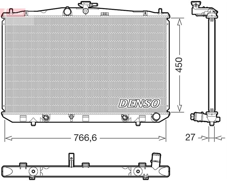 DENSO DRM51017 Soğutma Sistemi Su Soğutucu & Parçaları - LEXUS RX (_L1_) uyumlu