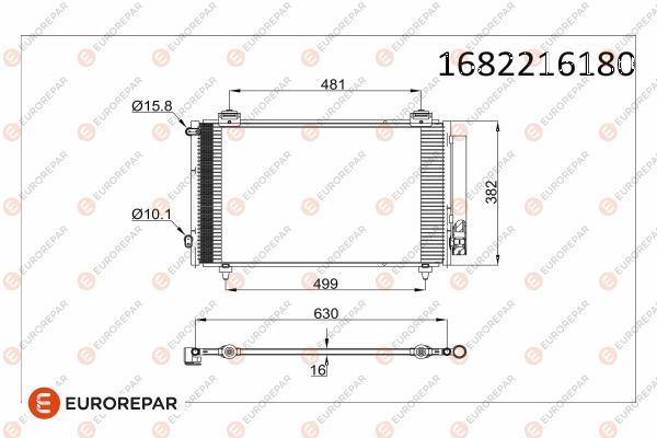 EUROREPAR 1682216180 İklimlendirme Sistemi Klima Radyatörü - TOYOTA COROLLA (_E12_) uyumlu