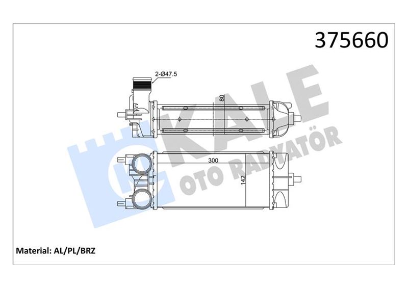 KALE OTO RADYATÖR 375660 Motor Turbo Radyatörü - FORD ECOSPORT uyumlu