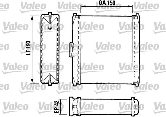 VALEO 883737 İklimlendirme Sistemi İç Mekan Isı Değiştirici - PEUGEOT 504 (A_, M_) uyumlu