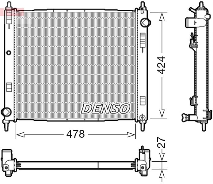 DENSO DRM46044 Soğutma Sistemi Su Soğutucu & Parçaları - NISSAN CUBE (Z12) uyumlu