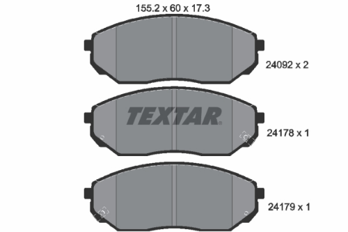TEXTAR 2409201 Fren Sistemleri Fren Balatası - KIA SORENTO I (JC) uyumlu
