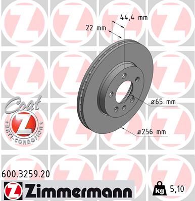 ZIMMERMANN 600.3259.20 Fren Sistemleri Fren Diski - SEAT IBIZA V (KJ1, KJG) uyumlu