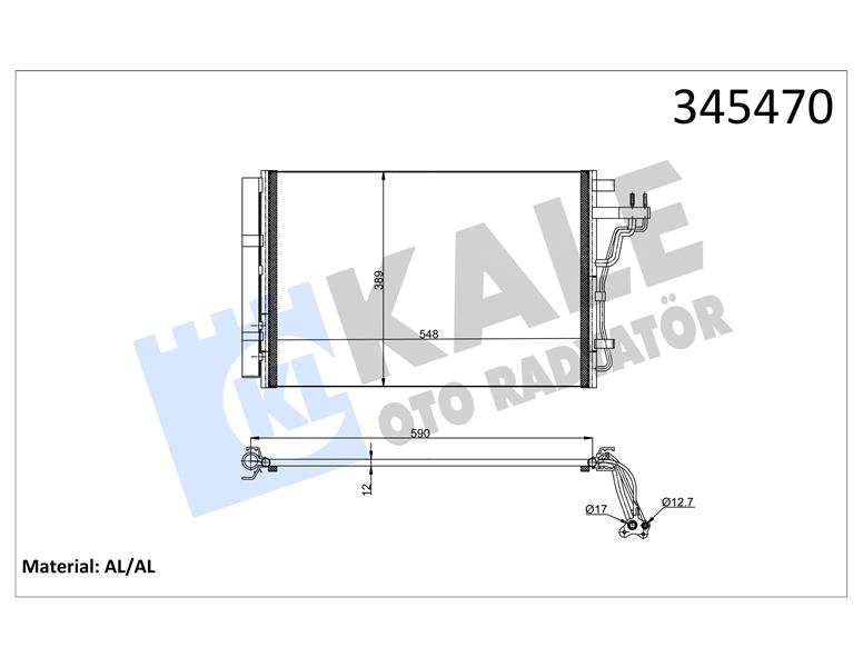 KALE OTO RADYATÖR 345470 Diğer Diğer Donanım & Parçalar - KIA SOUL II (PS) uyumlu