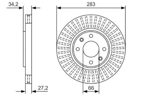 BOSCH 0 986 479 W69 Fren Sistemleri Fren Diski - CITROËN C4 II (NC_) uyumlu