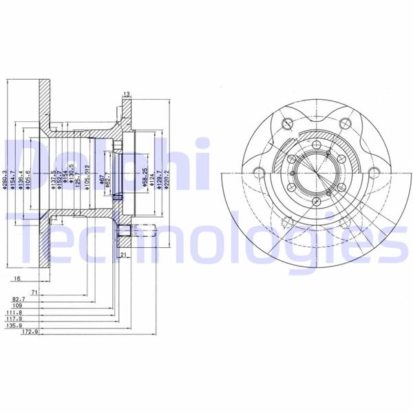 DELPHI BG429 Fren Sistemleri Fren Diski - IVECO DAILY II Platform şasi uyumlu
