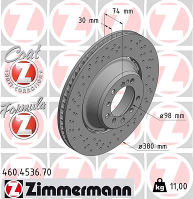 ZIMMERMANN 460.4536.70 Fren Sistemleri Fren Diski - PORSCHE 911 (991) uyumlu