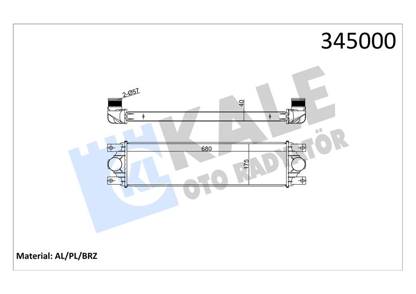 KALE OTO RADYATÖR 345000 Motor Turbo Radyatörü - RENAULT MASTER II Panelvan/Van (FD) uyumlu