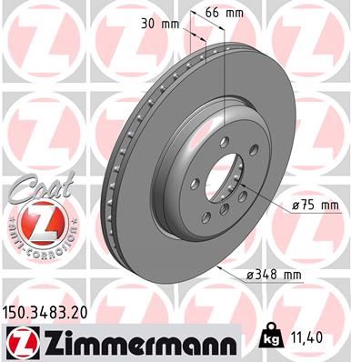 ZIMMERMANN 150.3483.20 Fren Sistemleri Fren Diski - BMW 5 (F10) uyumlu