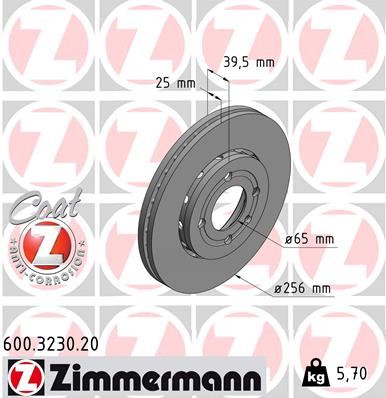 ZIMMERMANN 600.3230.20 Fren Sistemleri Fren Diski - VW LUPO I (6X1, 6E1) uyumlu