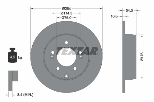 TEXTAR 92166600 Fren Sistemleri Fren Diski - HYUNDAI GRANDEUR (TG) uyumlu
