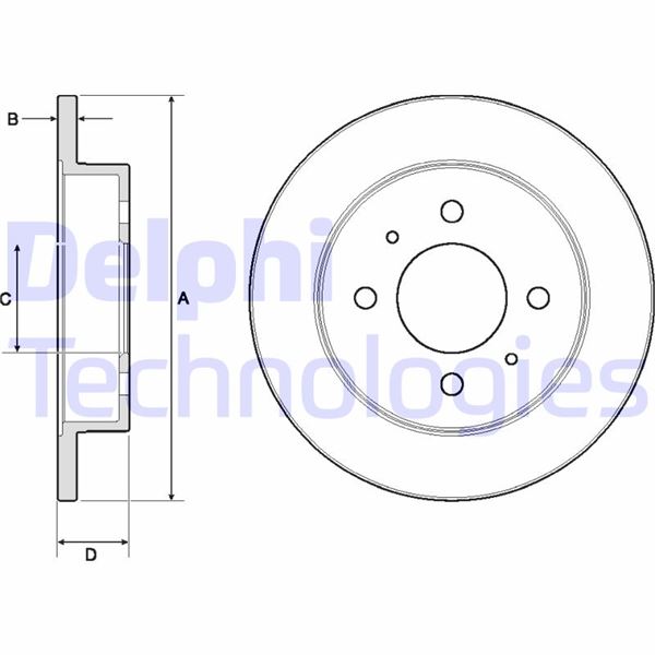DELPHI BG3112 Fren Sistemleri Fren Diski - MITSUBISHI COLT IV (CA_A) uyumlu
