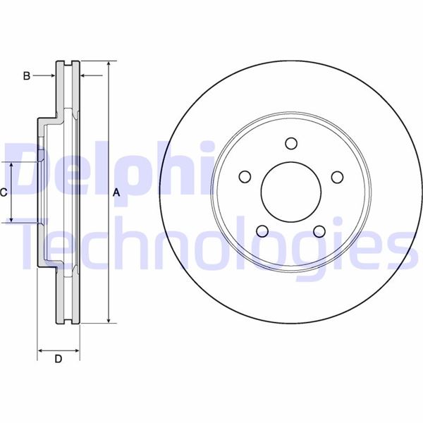 DELPHI BG4120 Fren Sistemleri Fren Diski - FORD MAVERICK uyumlu