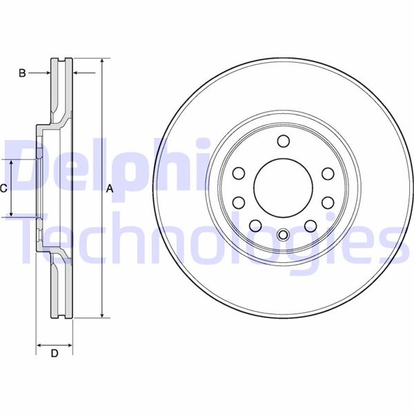 DELPHI BG3770C Fren Sistemleri Fren Diski - SAAB 9-5 (YS3E) uyumlu