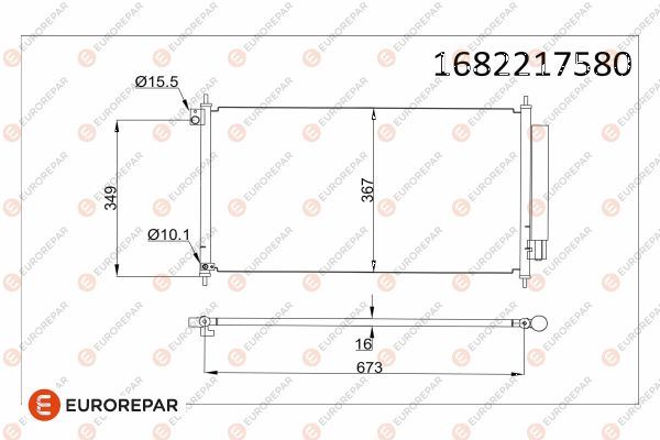 EUROREPAR 1682217580 İklimlendirme Sistemi Klima Radyatörü - HONDA CIVIC IX Sedan (FB) uyumlu