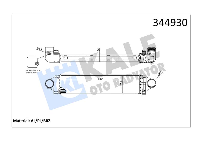 KALE OTO RADYATÖR 344930 Motor Turbo Radyatörü - LAND ROVER FREELANDER 2 (L359) uyumlu