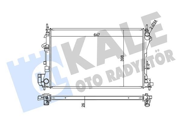 KALE OTO RADYATÖR 352200 Soğutma Sistemi Su Soğutucu & Parçaları - SAAB 9-3 (YS3F, E79, D79, D75) uyumlu