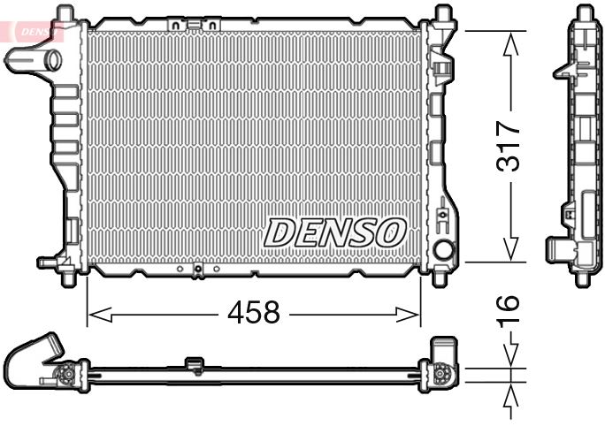 DENSO DRM08005 Soğutma Sistemi Su Soğutucu & Parçaları - CHEVROLET MATIZ (M200, M250) uyumlu