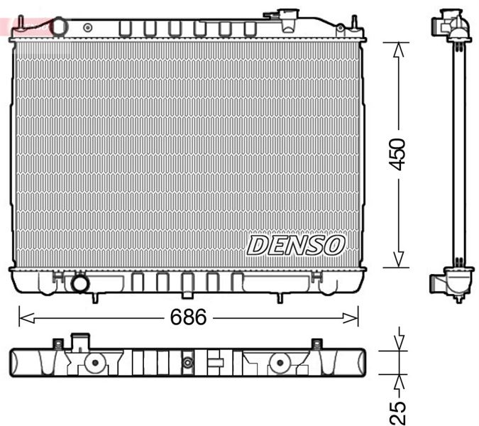 DENSO DRM46050 Soğutma Sistemi Su Soğutucu & Parçaları - NISSAN PICK UP (D22) uyumlu