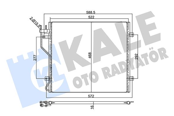 KALE OTO RADYATÖR 354035 İklimlendirme Sistemi Klima Radyatörü - JEEP CHEROKEE (KK) uyumlu