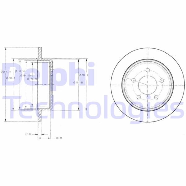 DELPHI BG3595 Fren Sistemleri Fren Diski - FORD USA EXPLORER (UN46) uyumlu